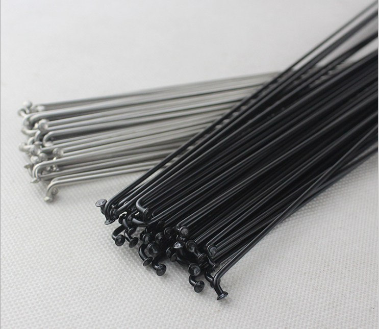 black stainless steel spokes Mountain bike Road bike14G Spokes with 12mm Copper cap