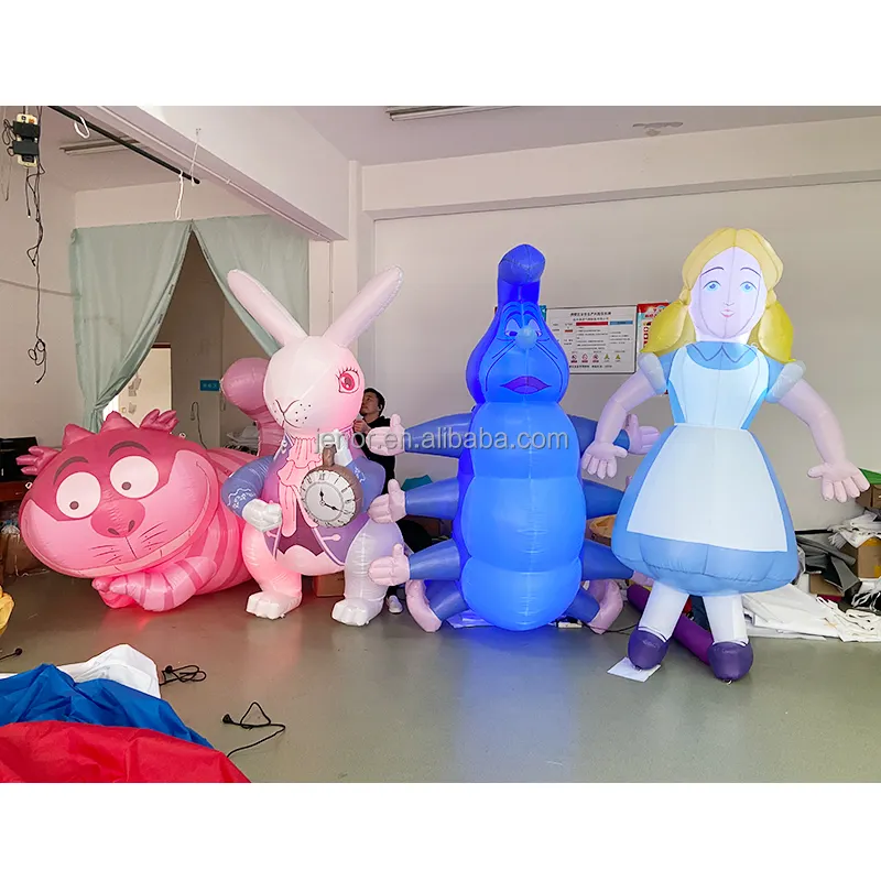 Stage Decorations LED Inflatables Alice In Wonderland Cartoon Models for Party