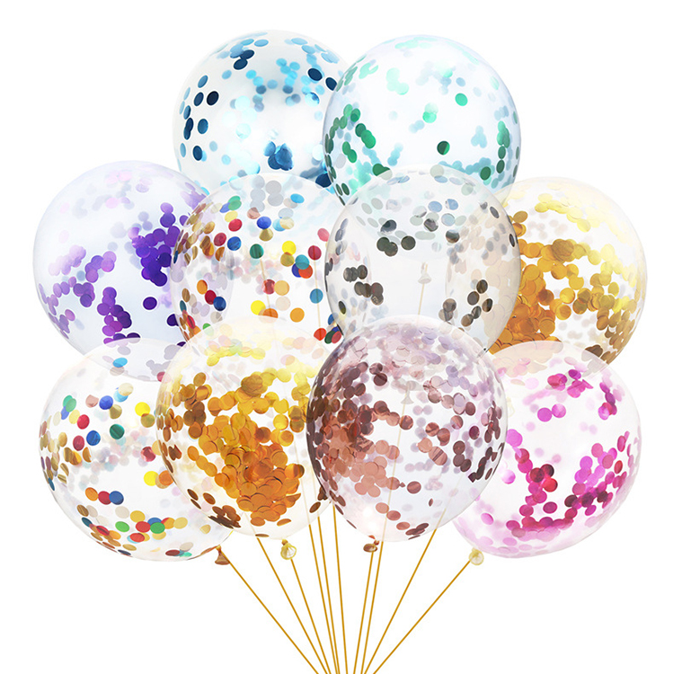 Прямая продажа с фабрики 12 дюймов Globos прозрачный день рождения шары День рождения украшения Фольга Sequin воздушных шаров из латекса