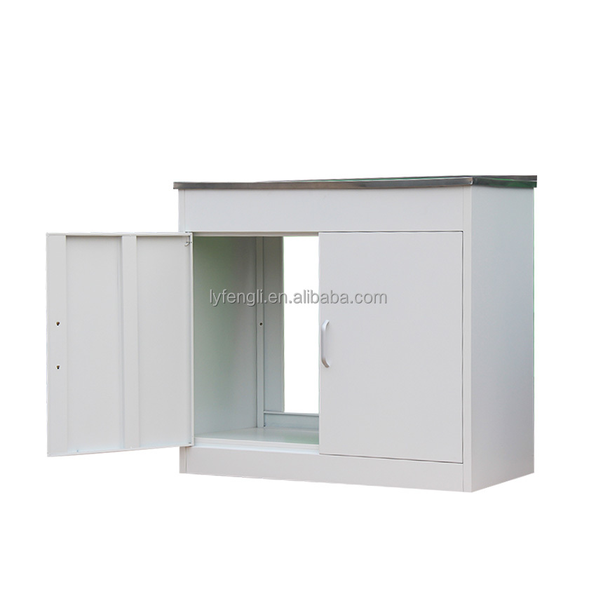 KD structure Kitchen Furniture steel Sink Base Cabinet Metal Garage Storage Basin Cabinets