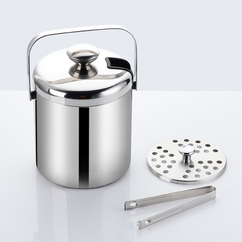custom logo wholesale 304 201 double wall stainless steel ice bucket