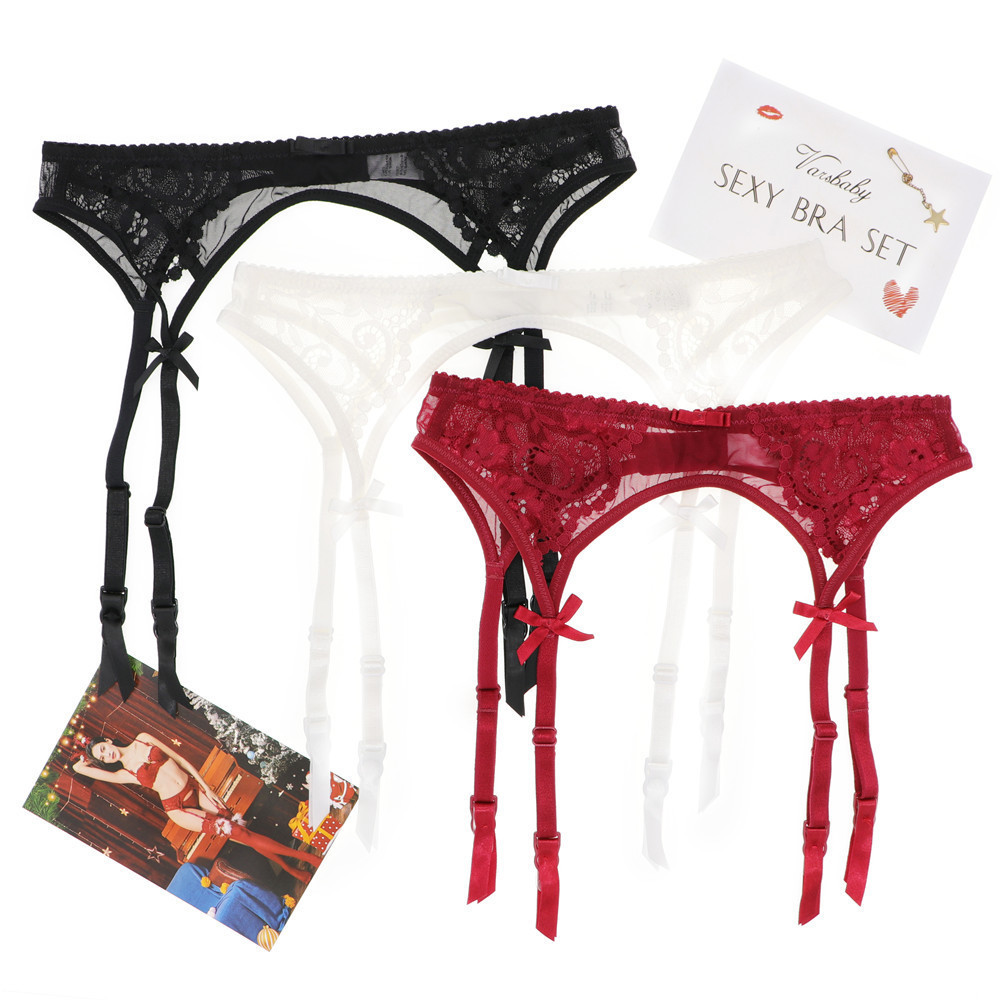 Factory Price Garter Women Sexy Lingerie Set Good Quality Full Size Cheap Panty Bustier Lace G Strings Garter Belts