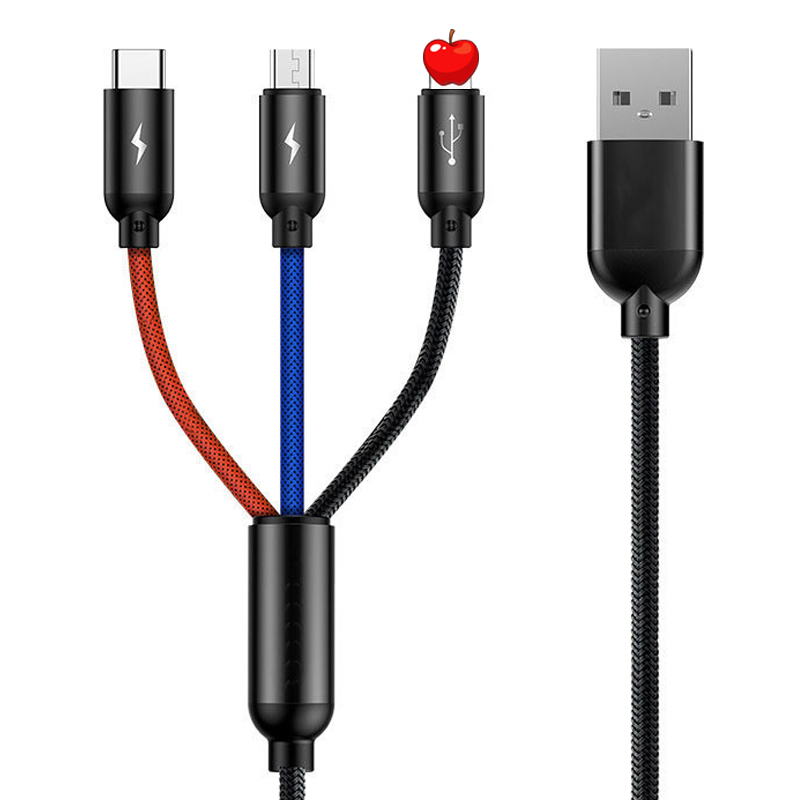 ICEBINGO 3A usb-кабель 3 в 1, быстрое зарядное устройство type c micro ip usb 3,0, кабели для зарядки и передачи данных для мобильного телефона