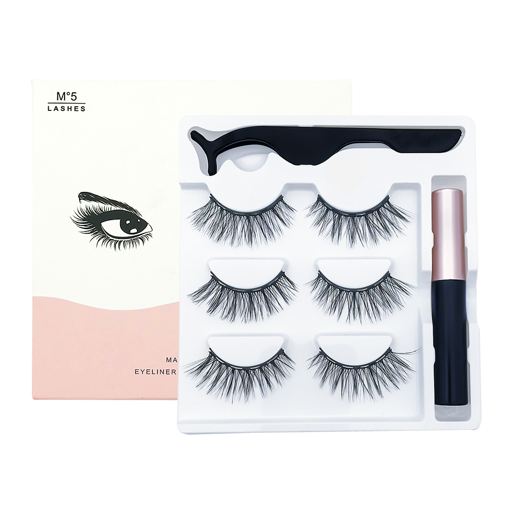 Handmade Magnetic Eyeliner Eye Lashes Magnetic False Eyelashes Set Kit with Eyeliner Magnetic Liner Wholesale