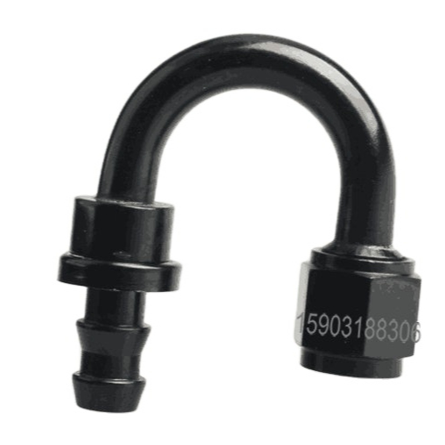 Aluminum 180 Degree Push-on Black or Red Blue Swivel Hose End Size: -4AN TO-12AN