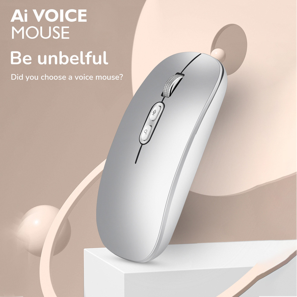 USLION Smart Voice Controlled Mouse Mini Rechargeable Wireless Gaming Mouse Computer Laptop PC 1200 DPI Silent Mute