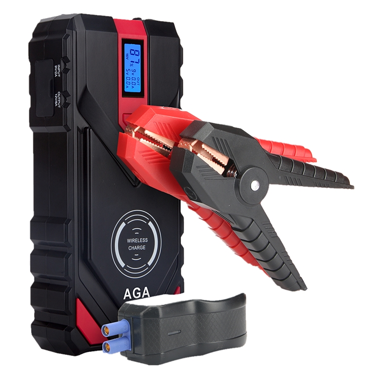 2USB Портативное аварийное автомобильное пусковое устройство Аккумулятор 12 В пусковое устройство с ЖК-дисплеем
