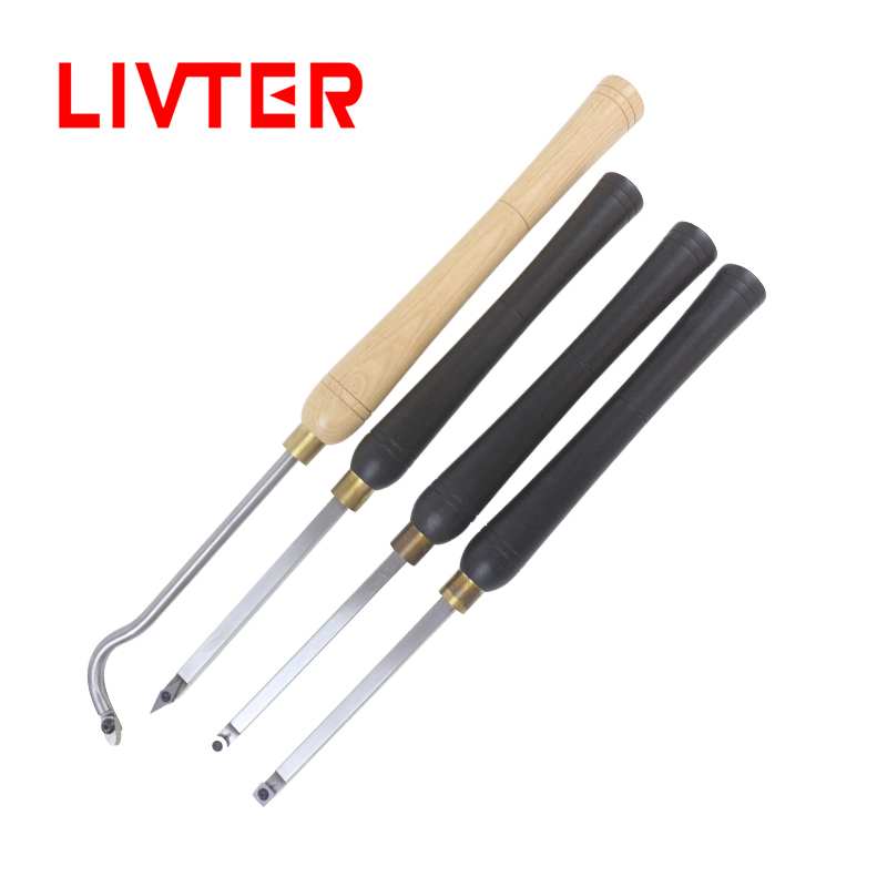 3 Pieces a Set of Full Size Woodworking Lathe Tool Carbide Tungsten Steel Blade Replaceable Handheld Wood Rotary Cutter