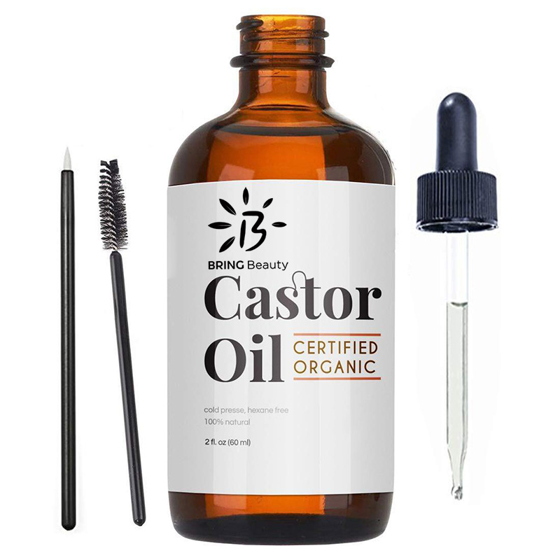 Bulk Private Label Pure Cold Press Organic Castor Oil For Hair Eyelash Eyebrow Growth Jamaican Black Castor Essential Oil