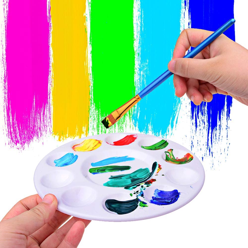 Color 10 Wells Design Plastic Palette Art Paint Plastic Drawing Tray Color Palette For Oil Watercolour White Painting Pall