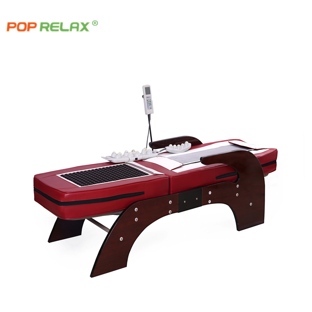 Массажная кровать POP RELAX с нефритовым роликом, Корейская термальная массажная кровать с горячим камнем для ухода за позвоночником, инфракрасная электрическая массажная кровать с подогревом