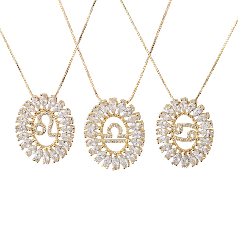 2021New Jewelry роскошное ожерелье с 12 звездами и кристаллами, циркониевое ожерелье с знаком зодиака