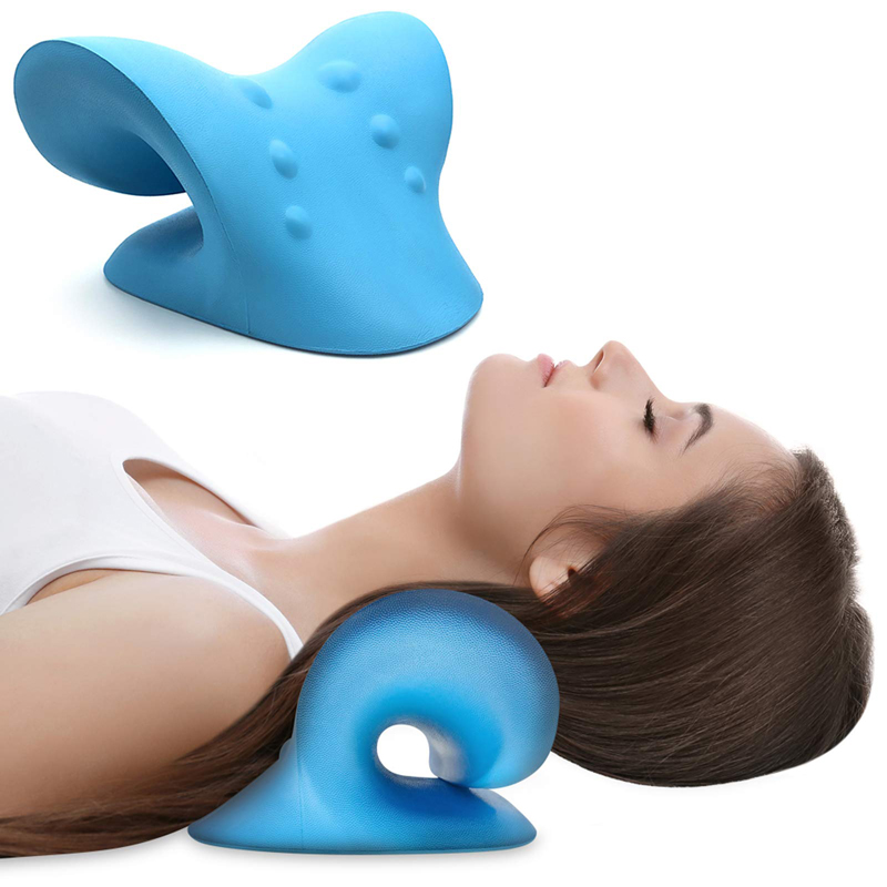 Neck and Shoulder Massage Traction Pain Relief Cervical Relaxer Spine Alignment Neck Chiropractic Sleep Pillow Neck Stretcher