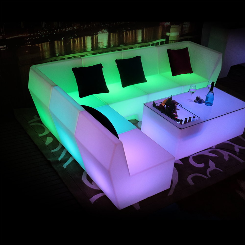 Пульт дистанционного управления rgb Изменение цвета освещенная секционная диванная диван led освещенная мебель для патио