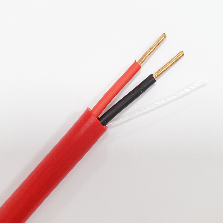 UL FPLR 2C 18AWG твердый медный проводник неэкранированный красный ПВХ витая пара кабель пожарной сигнализации