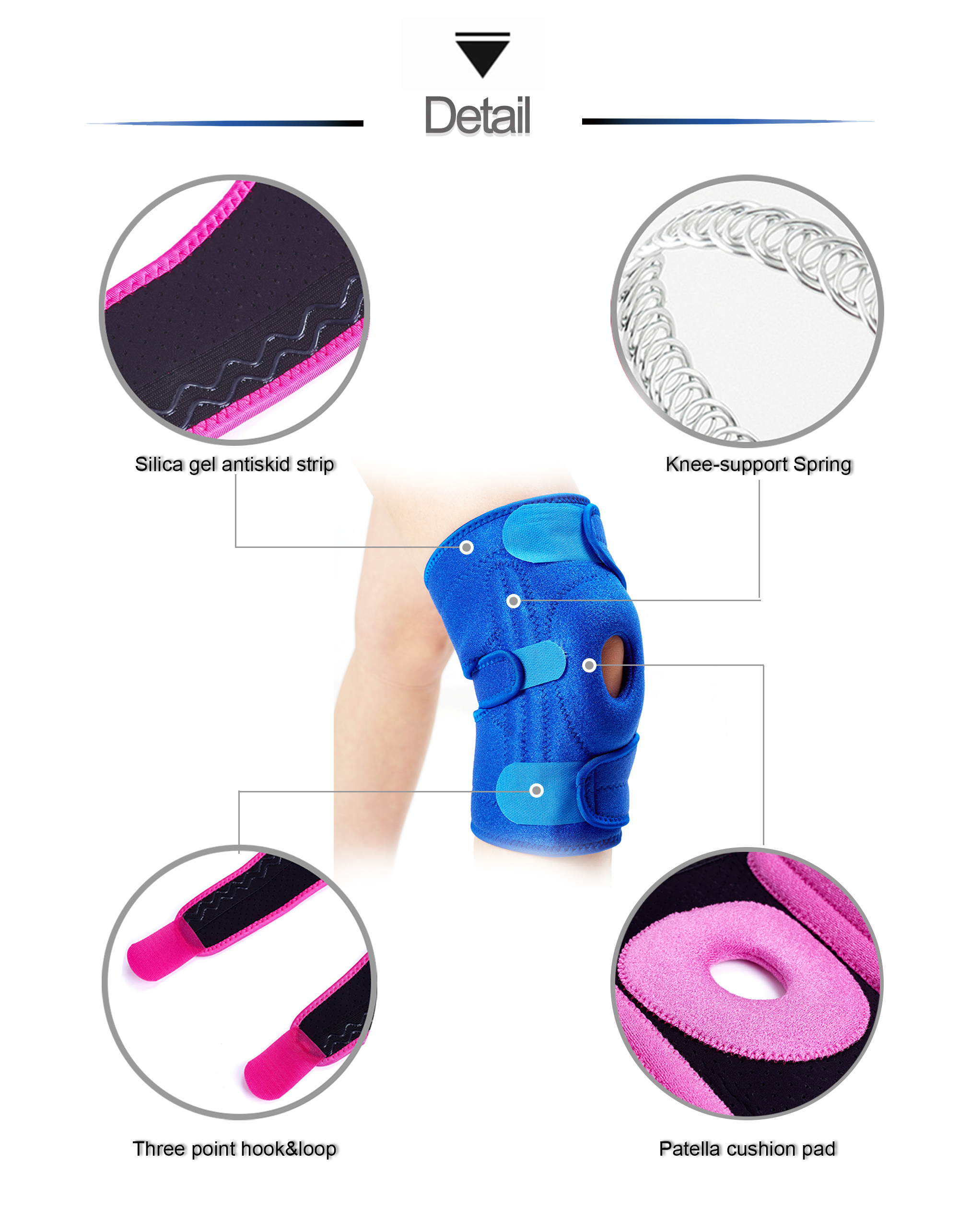 custom knee support compression for fitness Cheap knee brace strap with side stabilizers patella gel pad Amazon salable
