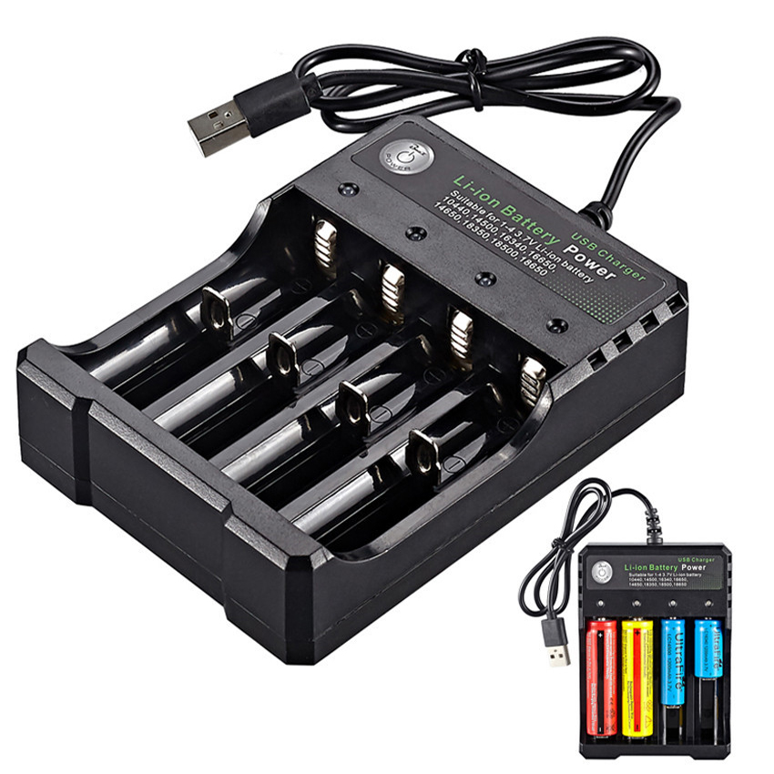 USB зарядное устройство 4 слота AC 110V 220V двойной для 18650 QI Беспроводная зарядка 3,7 V литий-ионная аккумуляторная батарея