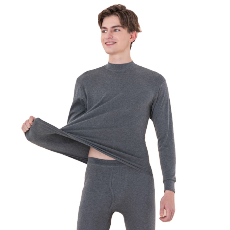 2021 wholesale cheap big size good elastic mid collar men's underwear clothing Thermal winter thermal underwear