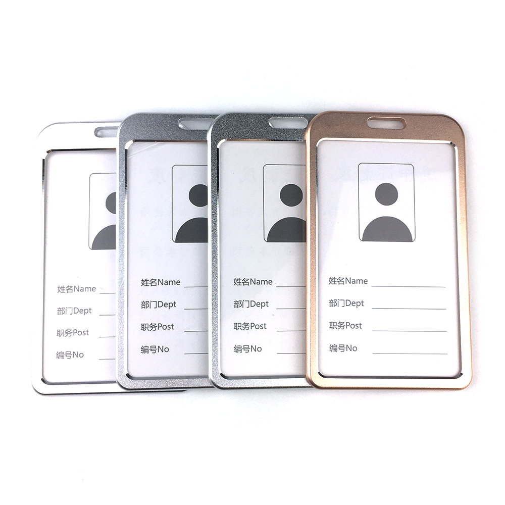 Hot Selling Aluminum Alloy Metal ID Card Holder and Name Badge Holder Cover