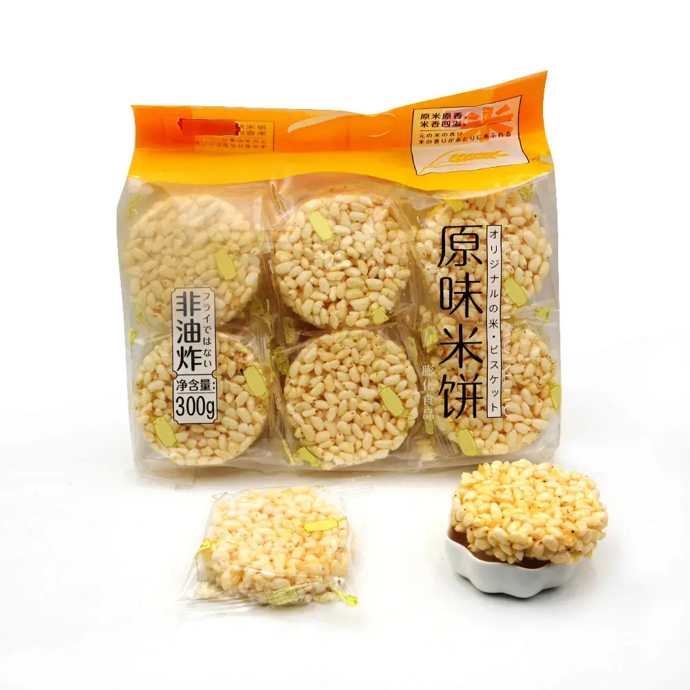 OEM/ODM Gourmet Healthy Halal Snack Grain Food Non-fried Original rice cracker biscuit