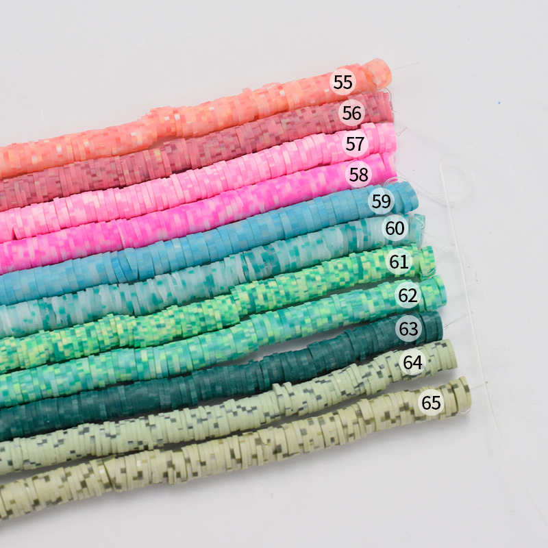Rainbow Polymer Clay Heishi Beads 6 mm Colorful Flat Disc Slice Spacer Smooth Beads vinyl disk bead for DIY Craft Jewelry