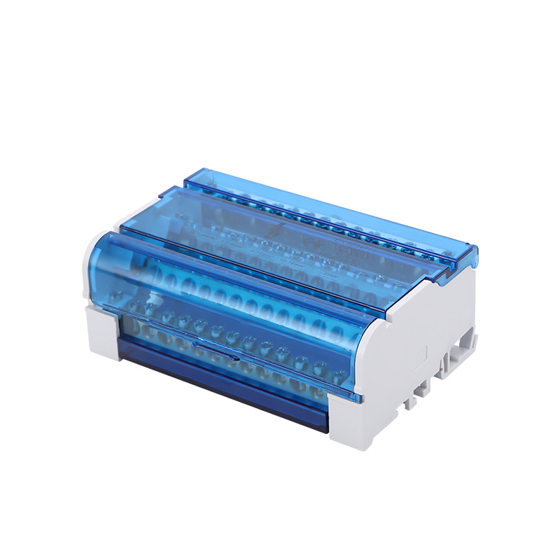 UK415 125A 500V 4 in 56 out brass guide high power distribution box visualization Din rail Terminal