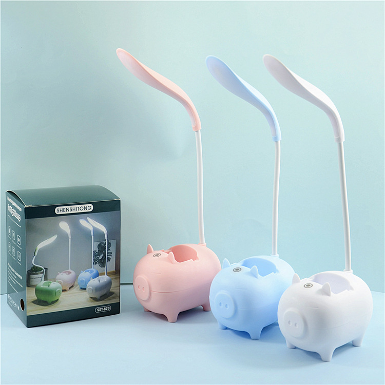 USB Rechargeable Spoon Dimmable Led Office Desk lamp Working Table Light with Pen holder