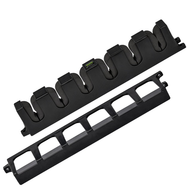 Booms Fishing WV1 Vertical 6-Rod Rack Fishing Pole Holder Wall Mount Modular for Garage