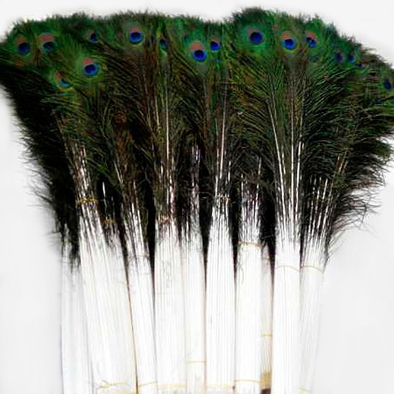 32-36 Inch(80-90 cm) Beautiful High Quality Natural Color Eco-Friendly Big Eye Long Peacock Tail Feather for sale cheap
