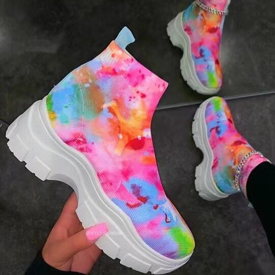 2020 new fall winter good quality colorful shoes casual fashion breathable popular high heal women wholesale sneakers