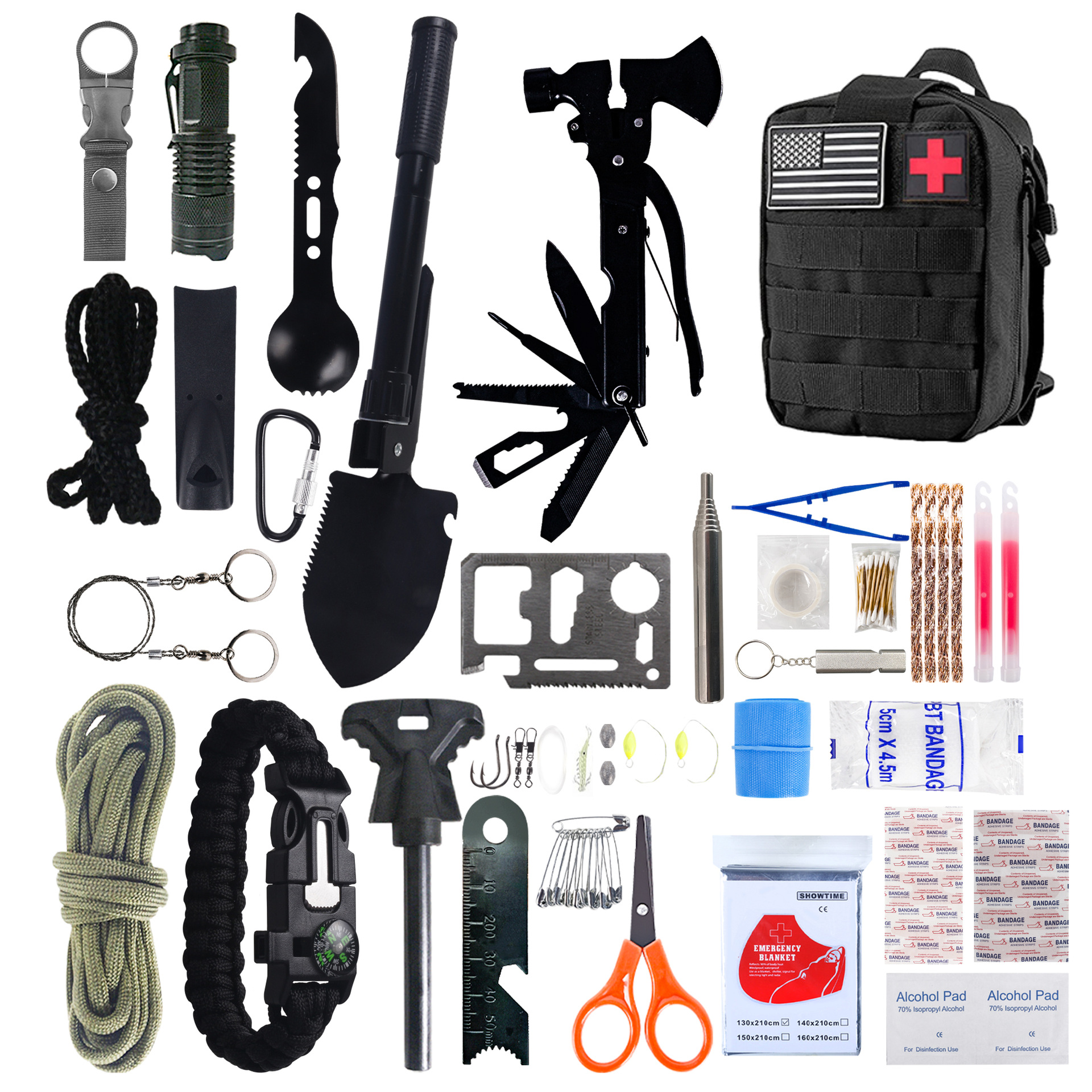 Outdoor camping First aid kit equipment lightweight survival tool set emergency life-saving multi-function outdoor survival kit