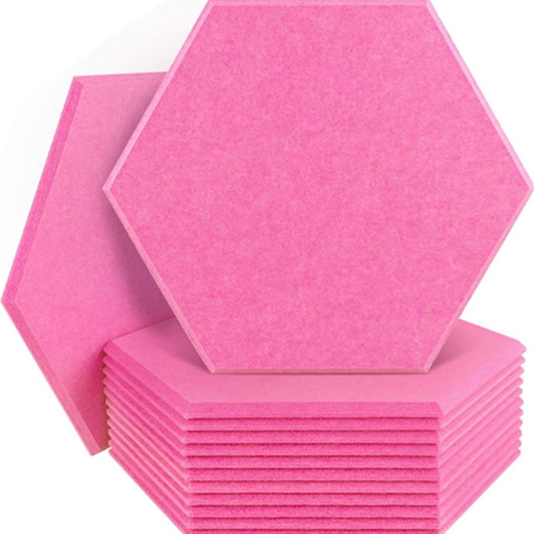 Soundproof hexagon acoustic wall ceiling panel 3d decorative board