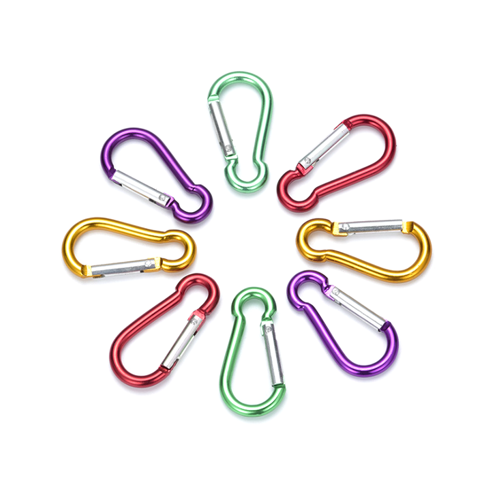 China wholesale custom logo mini bag locking swivel climbing keychain carabiner safety heavy duty metal spring clip snap hook