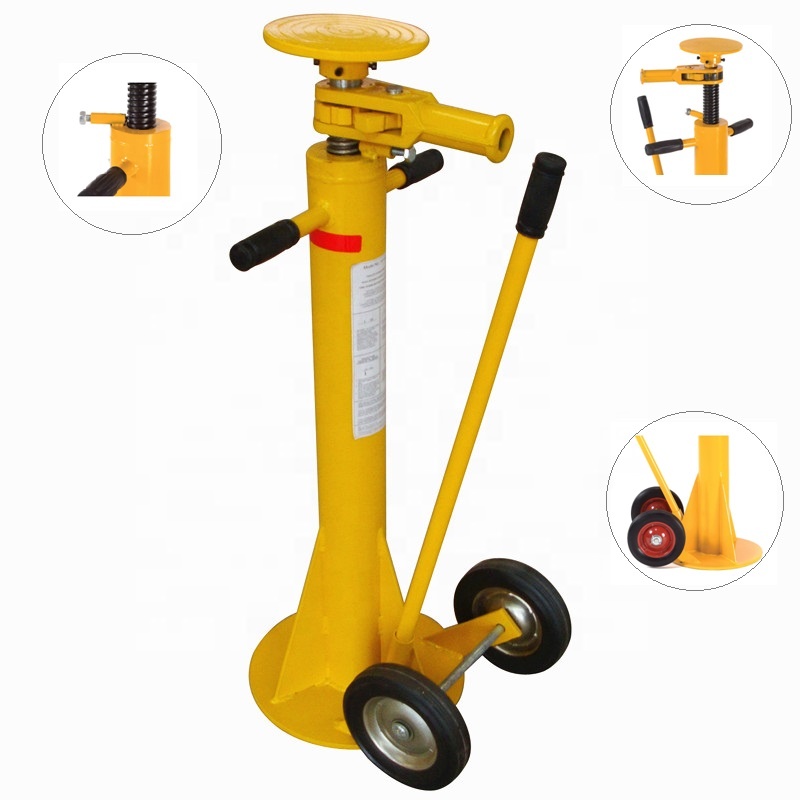 8'' Rubber Wheel Heavy Duty Trailer Lifting Stabilizer Jack For Sale Mechanical Ratchet Jack Stands Truck Jack Stand