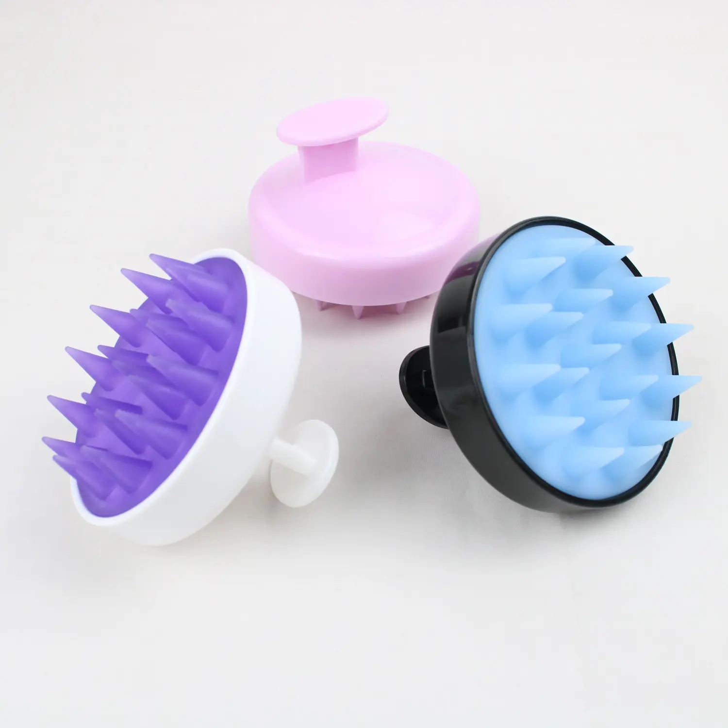 free Private Logo Silicone Shampoo Scalp Shower brush  Hair Scalp Massage with Soft Silicone Hair shampoo Brush Scalp Cleaning