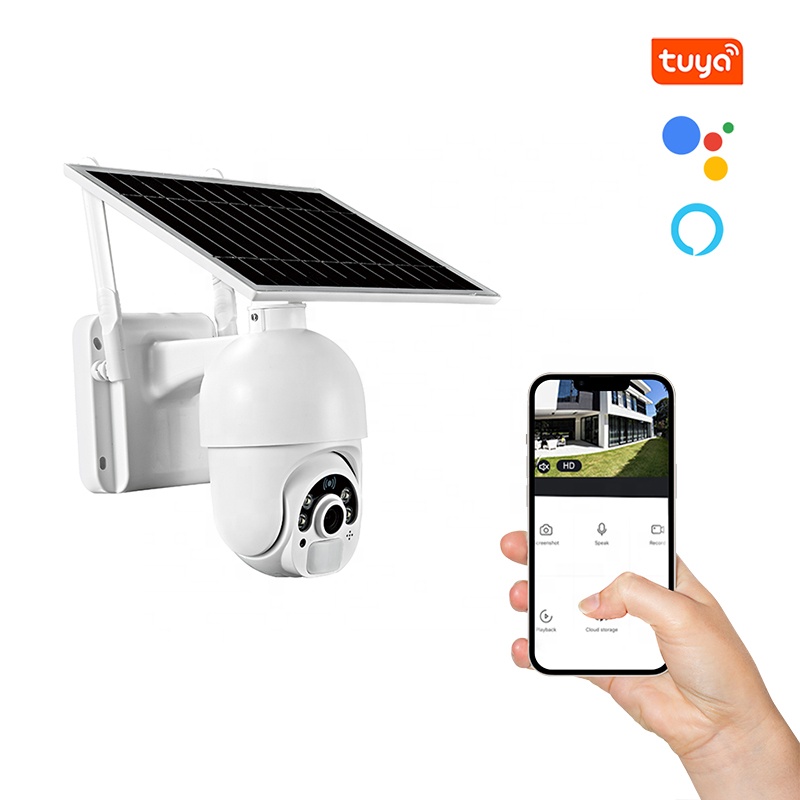 Умная Wi-Fi PTZ-камера 4G Наружная камера безопасности на солнечной энергии 5mp IP-камера слежения белая батарея H.265 IP65 с солнечной панелью