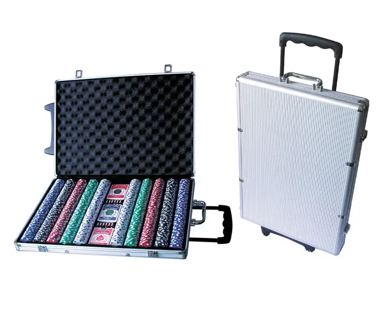 Wholesale factory price durable shockproof aluminum 1000 poker chip box