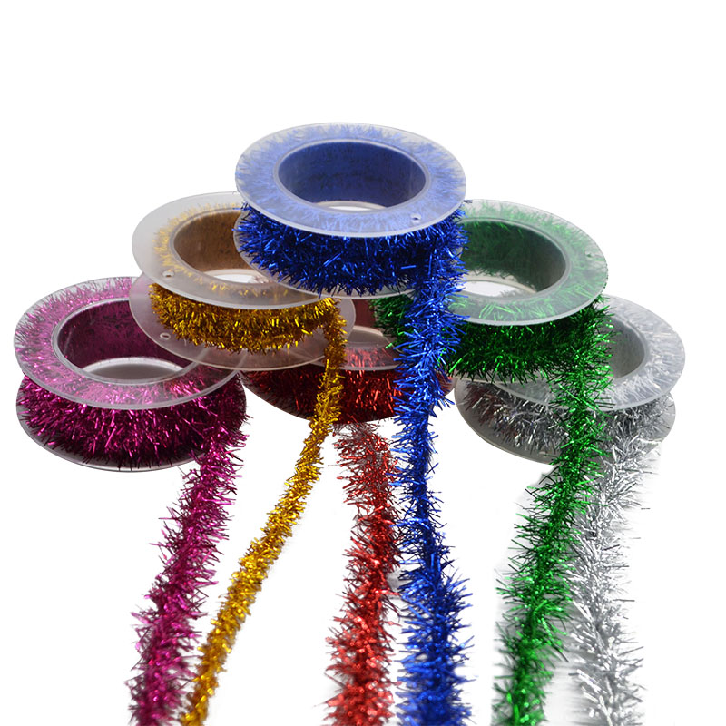 Metallic Tinsel Twist Garland Christmas Tree Ornaments Garland Christmas Ribbon For Party Supplies