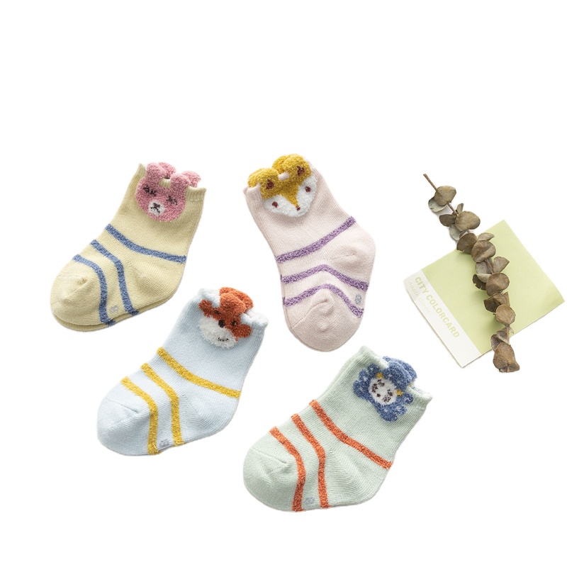 High quality custom animal design non slip baby cheap cotton baby socks
