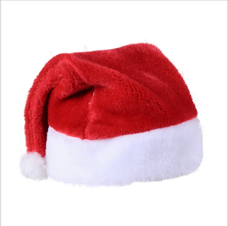 Factory Wholesale Hot sales Custom Plush Claus Xmas Cotton Merry Christmas Gift Hats
