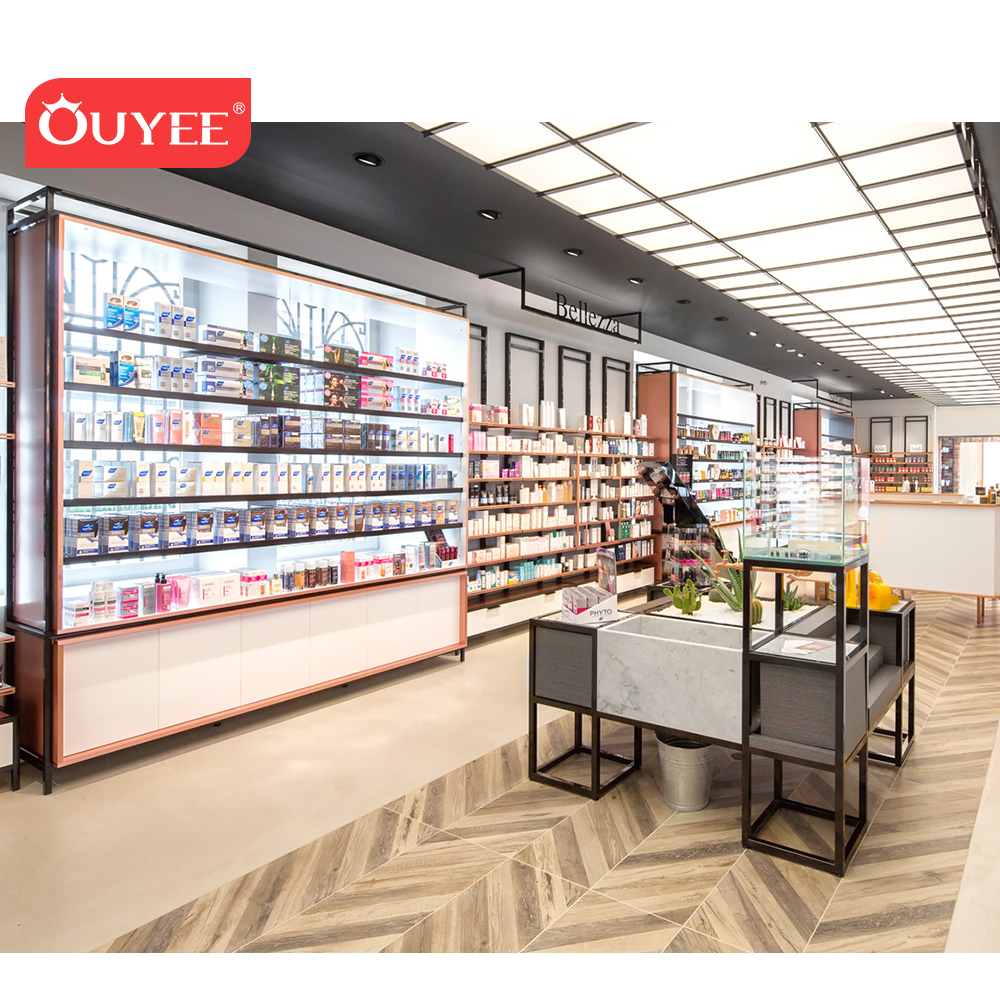 Wooden Table Top Display Shelves, Pharmacy Furniture, Shop Counter Design, Interior Design, Pharmacy Shop Decoration