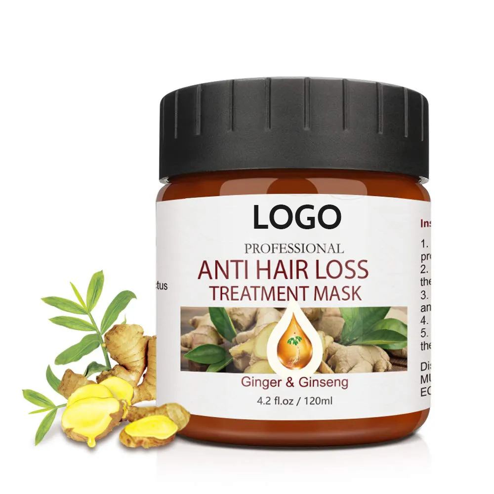 Private Label Natural Anti Hair Loss Treatment Ginger Hair Mask for Dry Damaged Hair and Growth