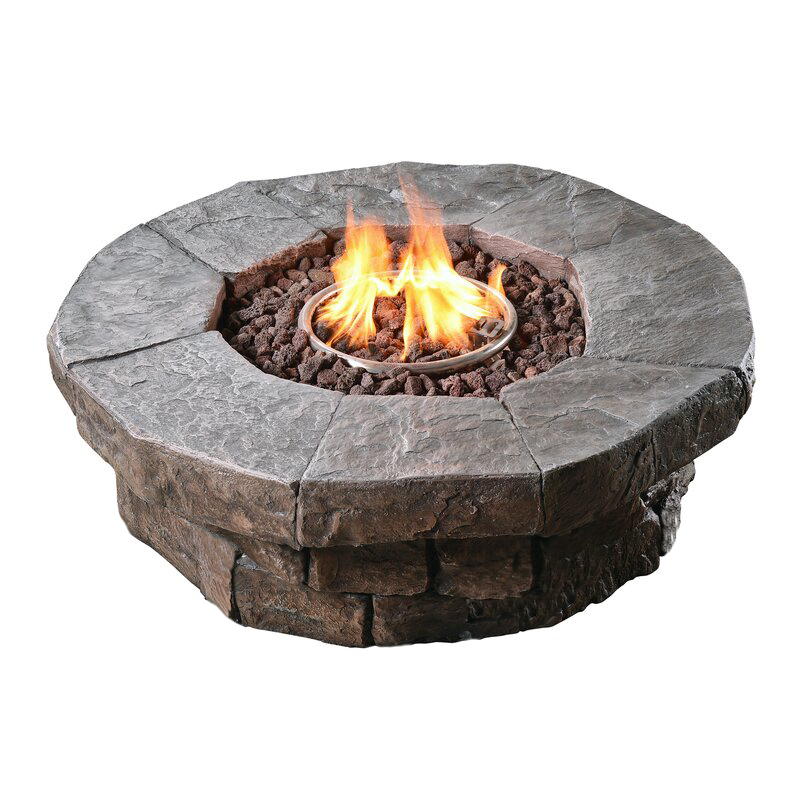 Nature Stone Look Outdoor Propane Gas Fire Pit