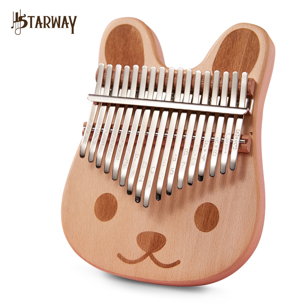 Starway custom из цельного дерева калимба милые маленькие животные 17 клавиш 21 ключи детский музыкальный инструмент пианино для детей
