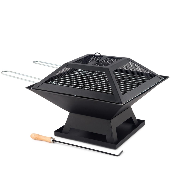 Сад BBQ квадратный костра на открытом воздухе