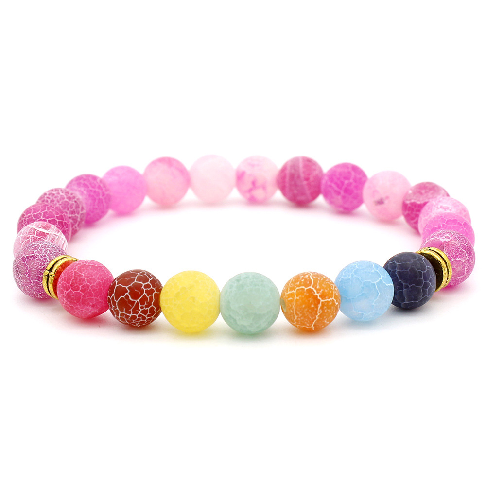 Wholesale New Fashion Agate Multi Color Gold Zinc Alloy Handmade Yoga Natural Stone Bracelet For Women Girls