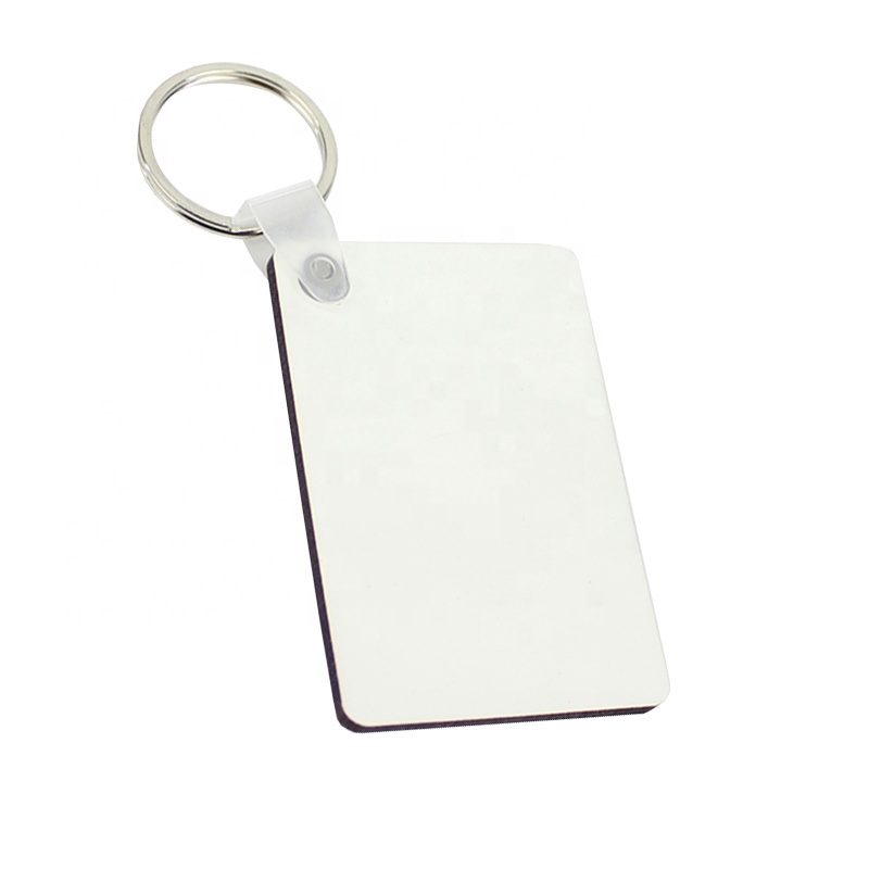 OEM Sublimation Rectangle Keychain Blanks Hard Board Personalized Design Keychain