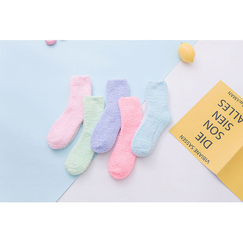 Winter Autumn Women Socks Thickened Wool Socks Cashmere Tube Terry Fuzzy Cozy Socks