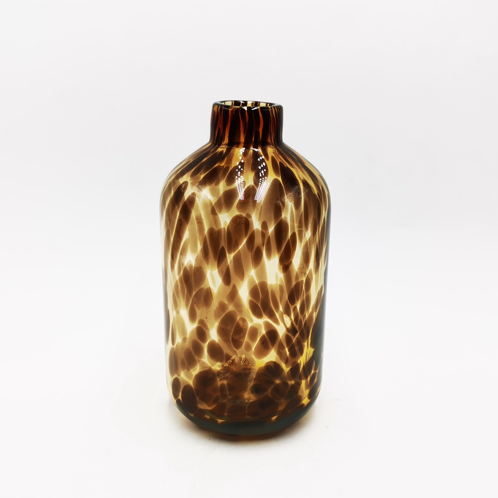 Amber Leopard color glass vase art glass vases