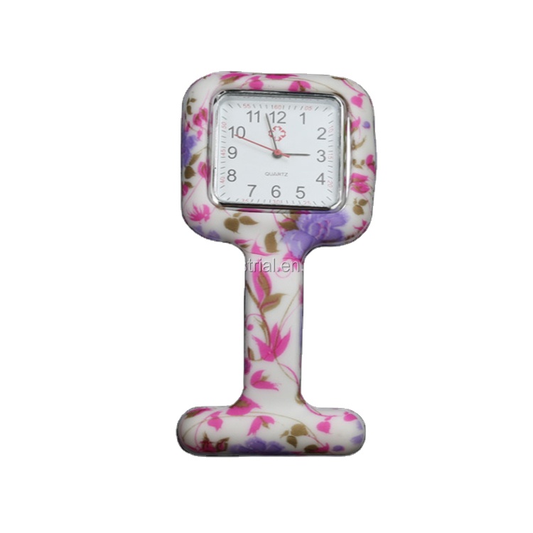 2021 Cheap price colorful fashion silicone nurse watch with silk print logo